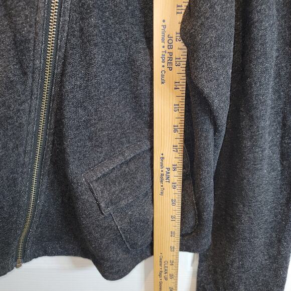 Cabi #775 Moto Jacket Asymmetrical Zip French Terry Knit Sz XL Charcoal Gray - Picture 15 of 16